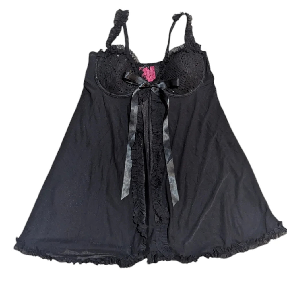 Victoria's Secret Sexy Little Things Sequin Babydoll Nightie Lingerie Sz 36C